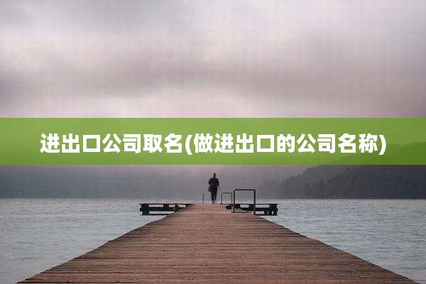 进出口公司取名(做进出口的公司名称)