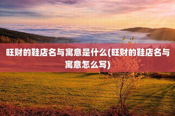 旺财的鞋店名与寓意是什么(旺财的鞋店名与寓意怎么写)
