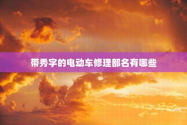 带秀字的电动车修理部名有哪些