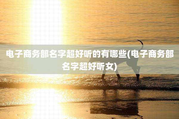 电子商务部名字超好听的有哪些(电子商务部名字超好听女)