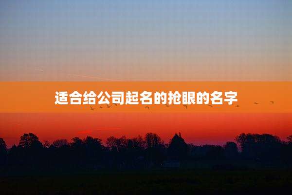 适合给公司起名的抢眼的名字