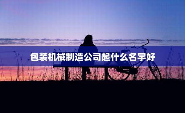 包装机械制造公司起什么名字好