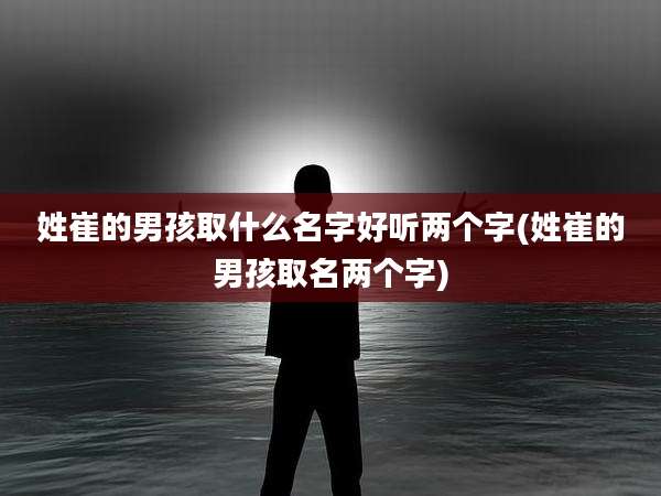 姓崔的男孩取什么名字好听两个字(姓崔的男孩取名两个字)