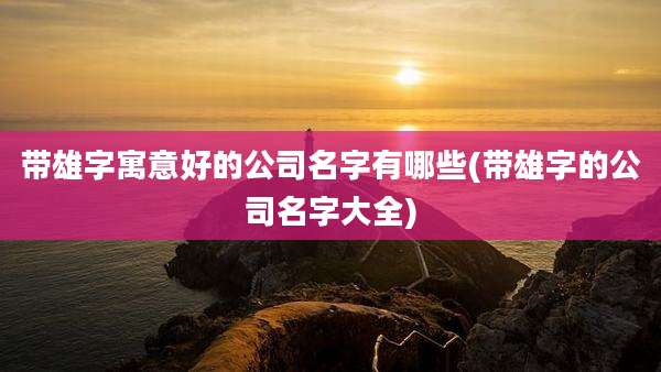 带雄字寓意好的公司名字有哪些(带雄字的公司名字大全)