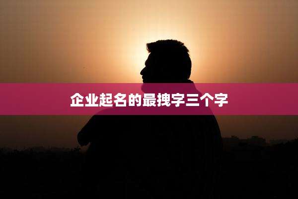 企业起名的最拽字三个字