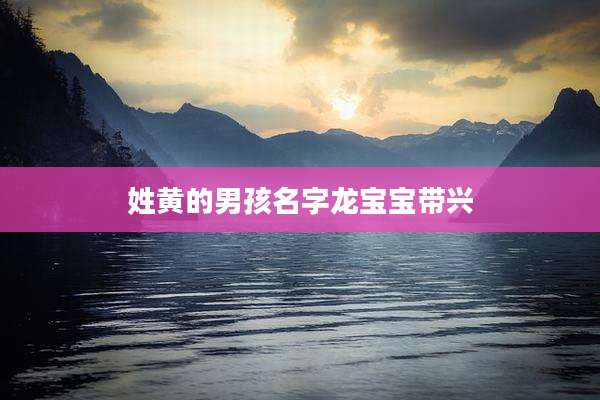 姓黄的男孩名字龙宝宝带兴