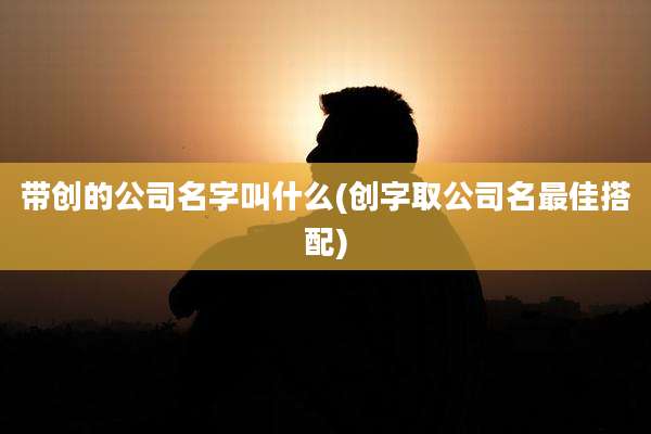 带创的公司名字叫什么(创字取公司名最佳搭配)