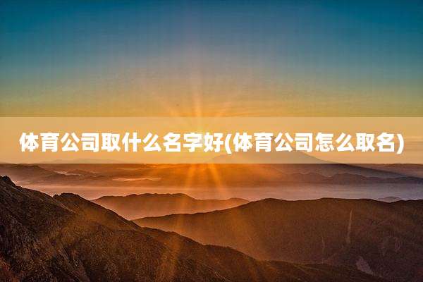 体育公司取什么名字好(体育公司怎么取名)