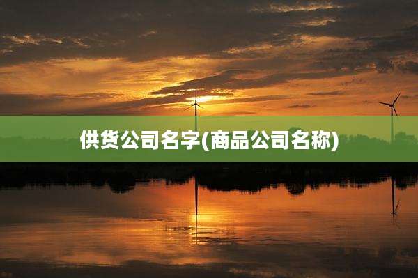 供货公司名字(商品公司名称)