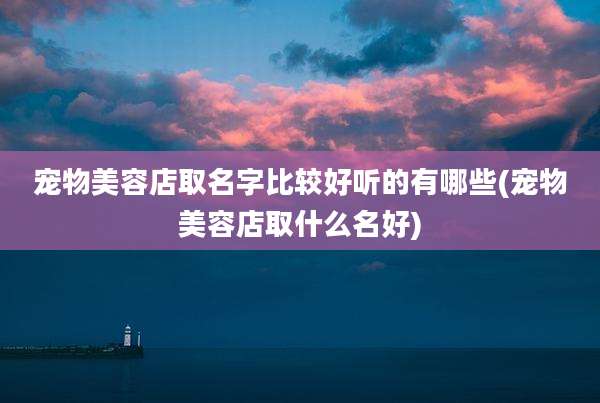 宠物美容店取名字比较好听的有哪些(宠物美容店取什么名好)