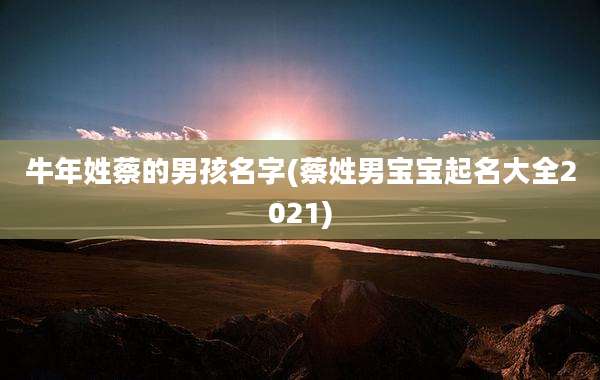 牛年姓蔡的男孩名字(蔡姓男宝宝起名大全2021)
