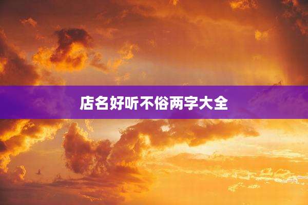 店名好听不俗两字大全