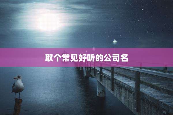 取个常见好听的公司名