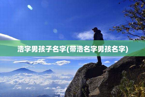 浩字男孩子名字(带浩名字男孩名字)