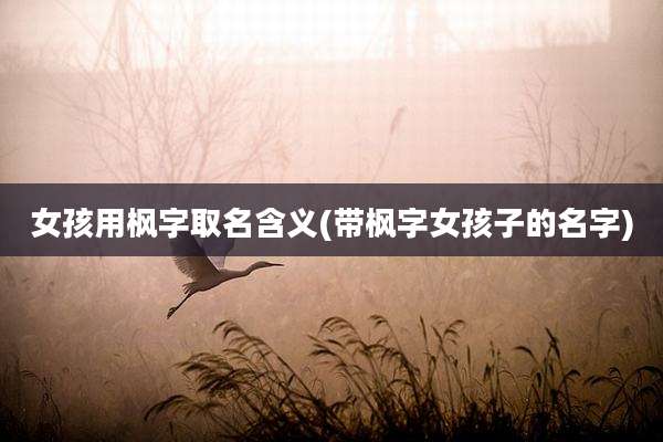 女孩用枫字取名含义(带枫字女孩子的名字)