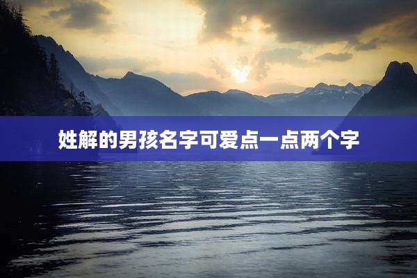 姓解的男孩名字可爱点一点两个字