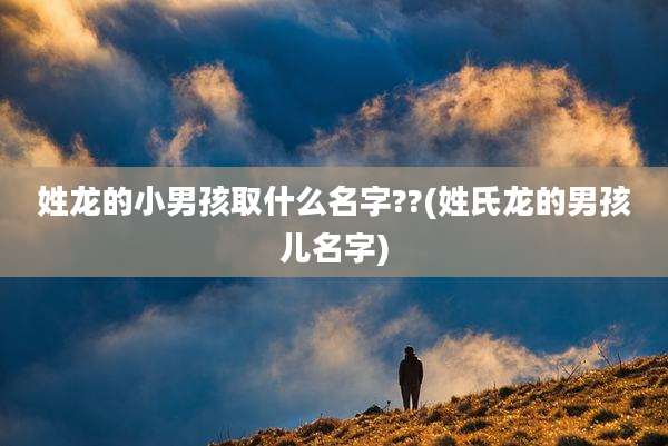 姓龙的小男孩取什么名字??(姓氏龙的男孩儿名字)