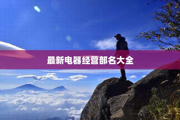 最新电器经营部名大全