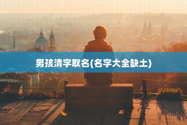 男孩清字取名(名字大全缺土)