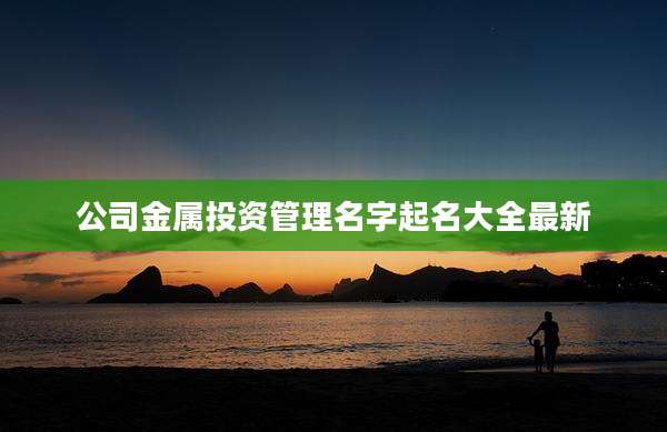 公司金属投资管理名字起名大全最新