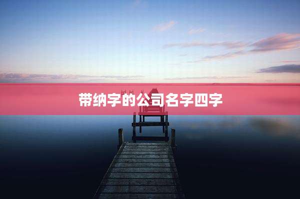 带纳字的公司名字四字