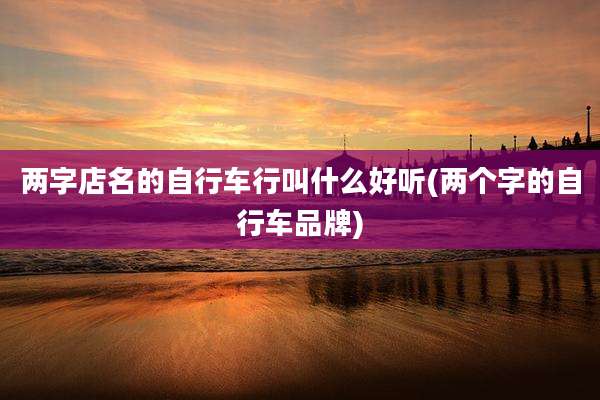 两字店名的自行车行叫什么好听(两个字的自行车品牌)