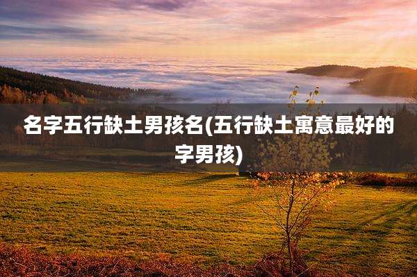名字五行缺土男孩名(五行缺土寓意最好的字男孩)