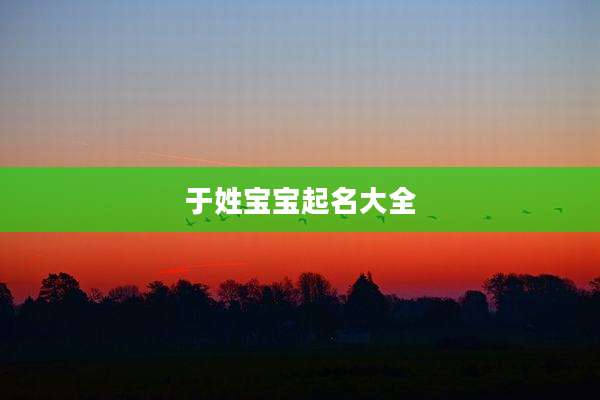于姓宝宝起名大全