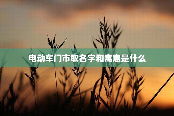 电动车门市取名字和寓意是什么
