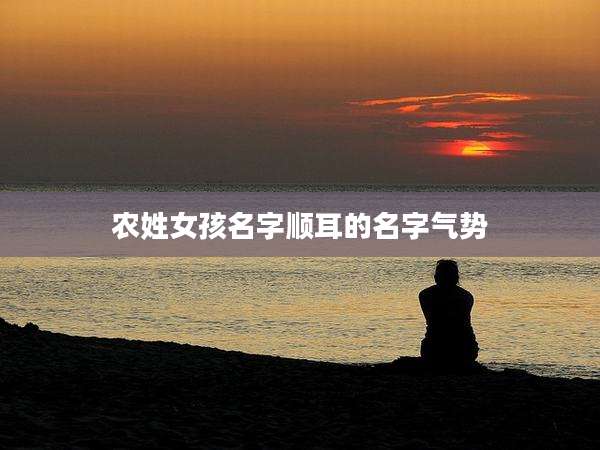 农姓女孩名字顺耳的名字气势