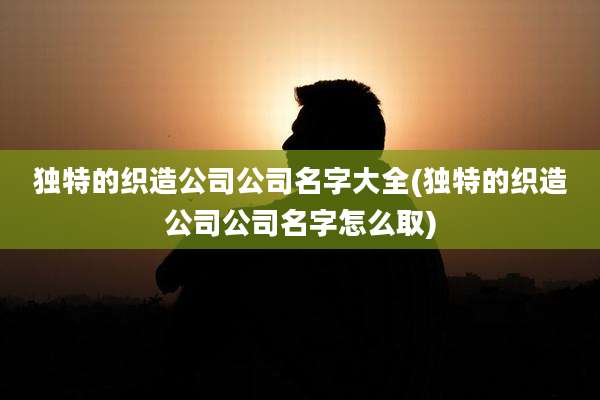 独特的织造公司公司名字大全(独特的织造公司公司名字怎么取)