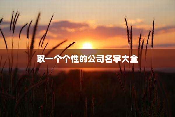 取一个个性的公司名字大全