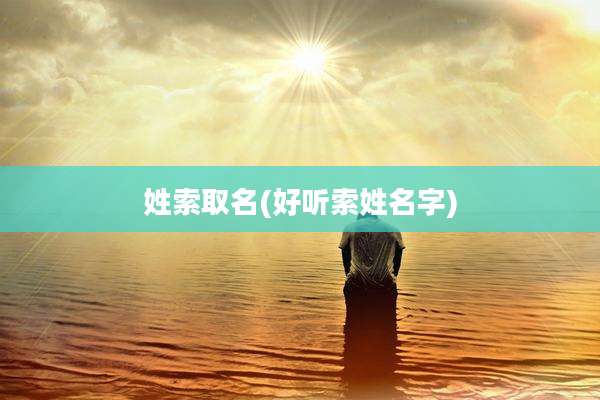 姓索取名(好听索姓名字)