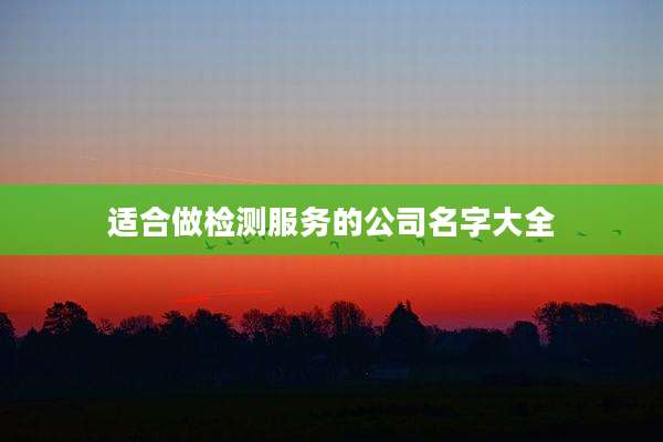 适合做检测服务的公司名字大全