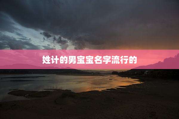 姓计的男宝宝名字流行的