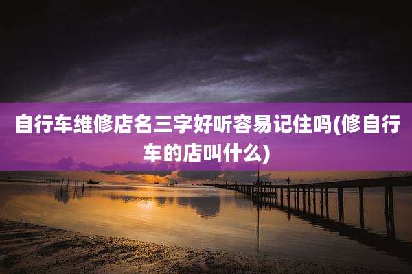 自行车维修店名三字好听容易记住吗(修自行车的店叫什么)