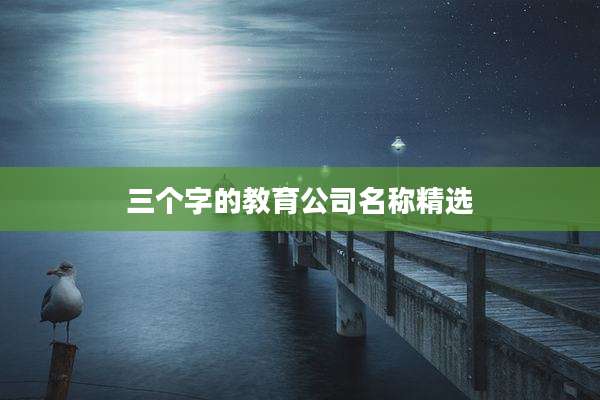 三个字的教育公司名称精选