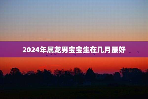 2024年属龙男宝宝生在几月最好