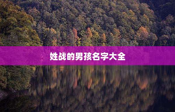 姓战的男孩名字大全
