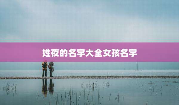 姓夜的名字大全女孩名字