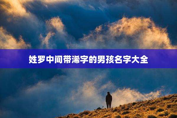 姓罗中间带浠字的男孩名字大全
