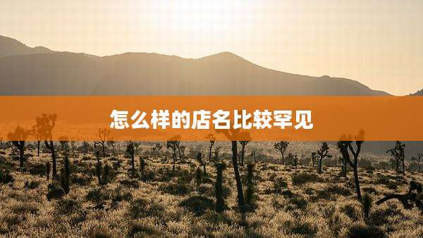 怎么样的店名比较罕见
