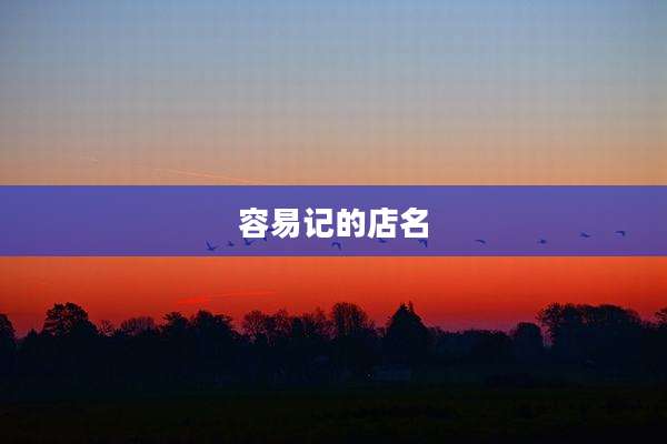 容易记的店名
