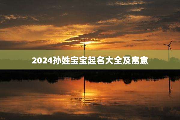 2024孙姓宝宝起名大全及寓意