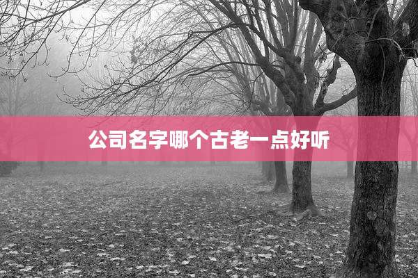 公司名字哪个古老一点好听