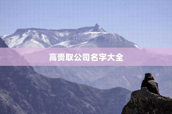 高贵取公司名字大全
