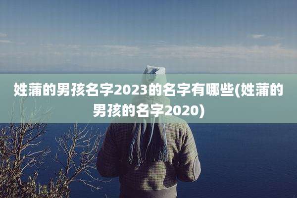 姓蒲的男孩名字2023的名字有哪些(姓蒲的男孩的名字2020)