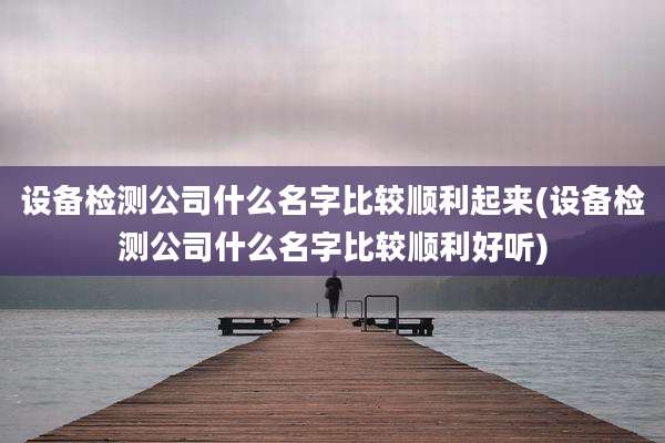 设备检测公司什么名字比较顺利起来(设备检测公司什么名字比较顺利好听)