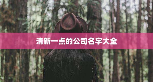 清新一点的公司名字大全