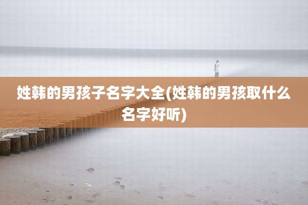 姓韩的男孩子名字大全(姓韩的男孩取什么名字好听)